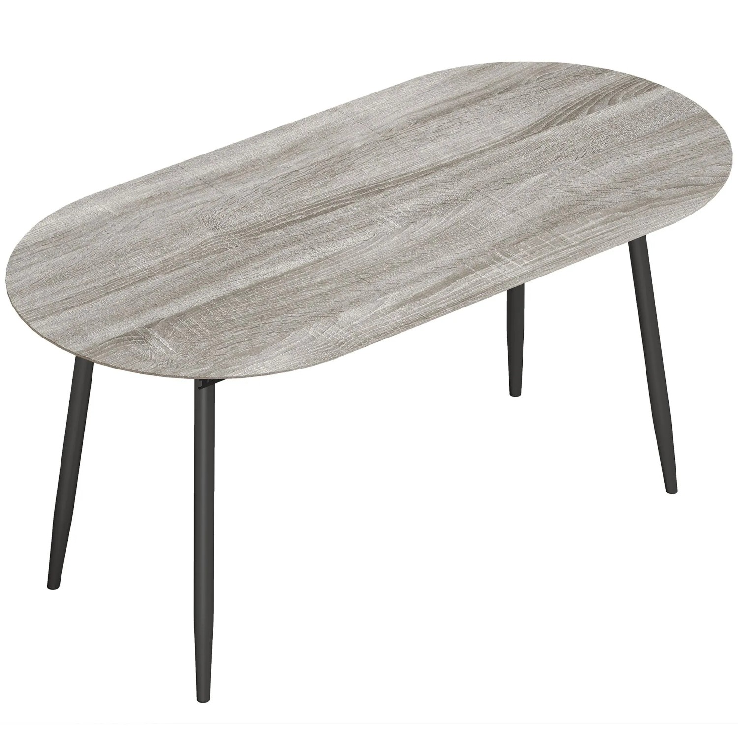 HOMCOM Ausziehbarer Esstisch MDF 120-160 x 80 x 75 cm Grau