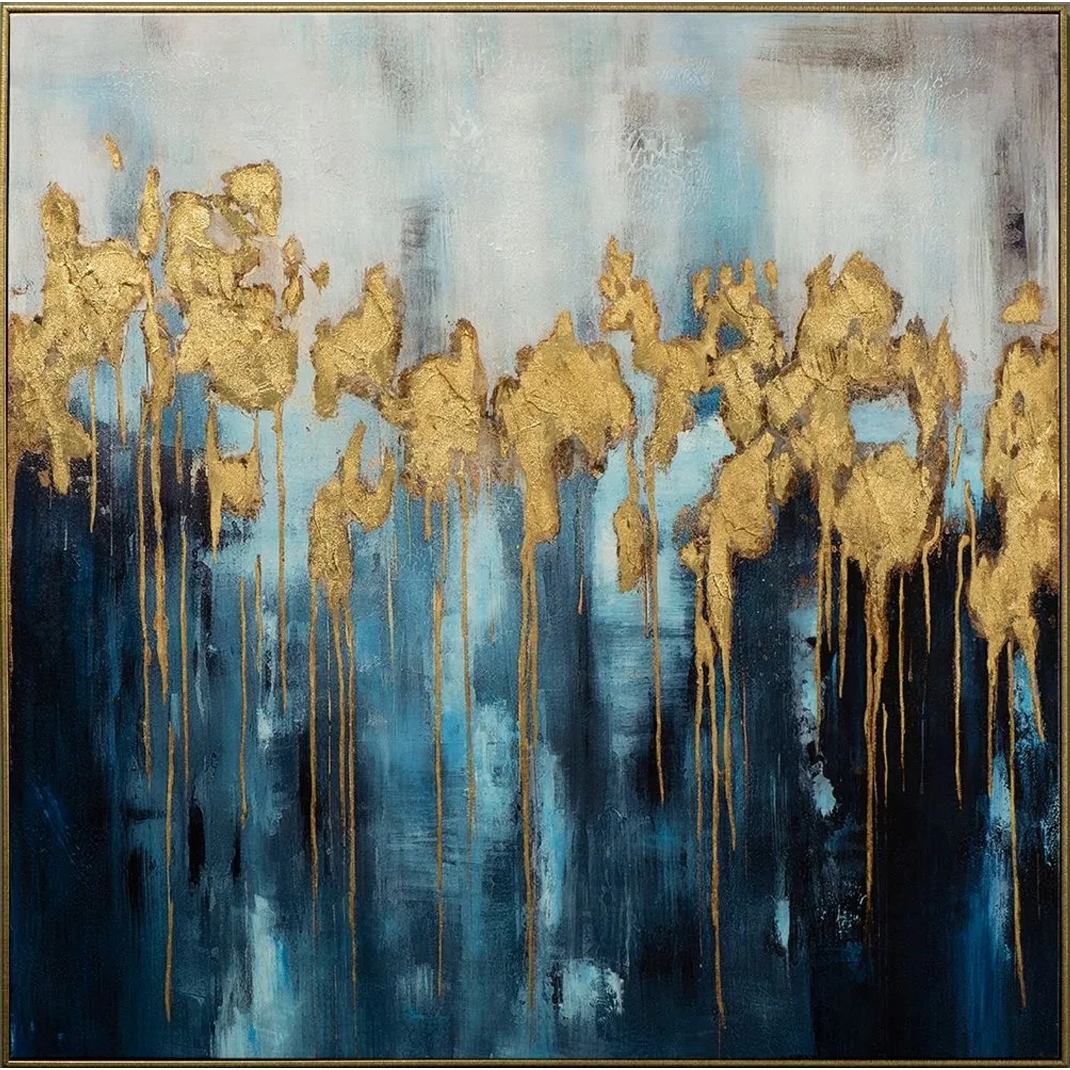 Art Universe Leinwandbild Golden Waves 100 x 100 cm