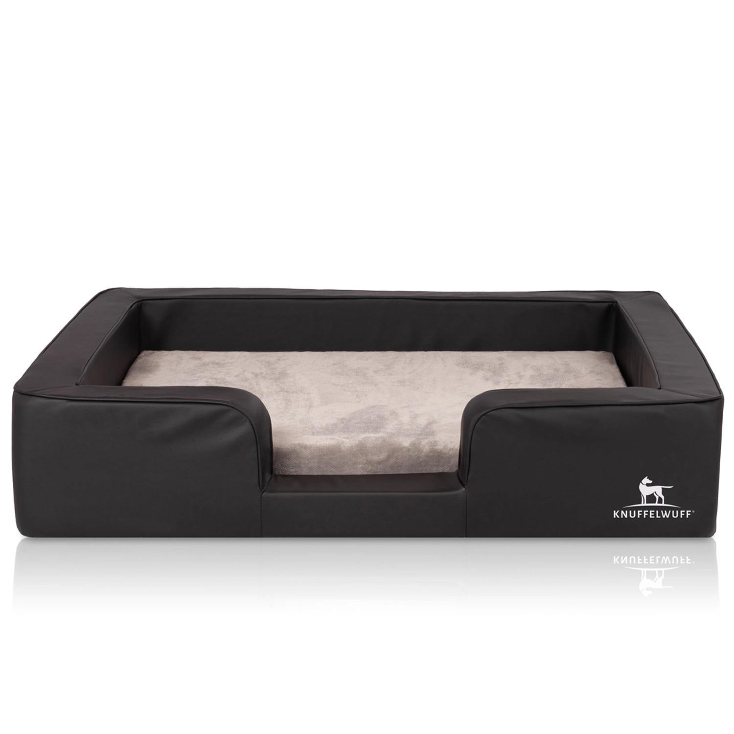 Knuffelwuff Hundebett Indianapolis Orthopädisch Kunstleder 100 x 80cm Schwa günstig online kaufen