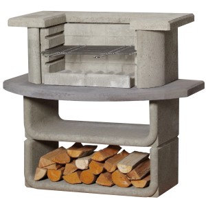 Buschbeck Grillbar Kingston aus Beton mit Grillrost und Holzfach. Ideal für Grillpartys.