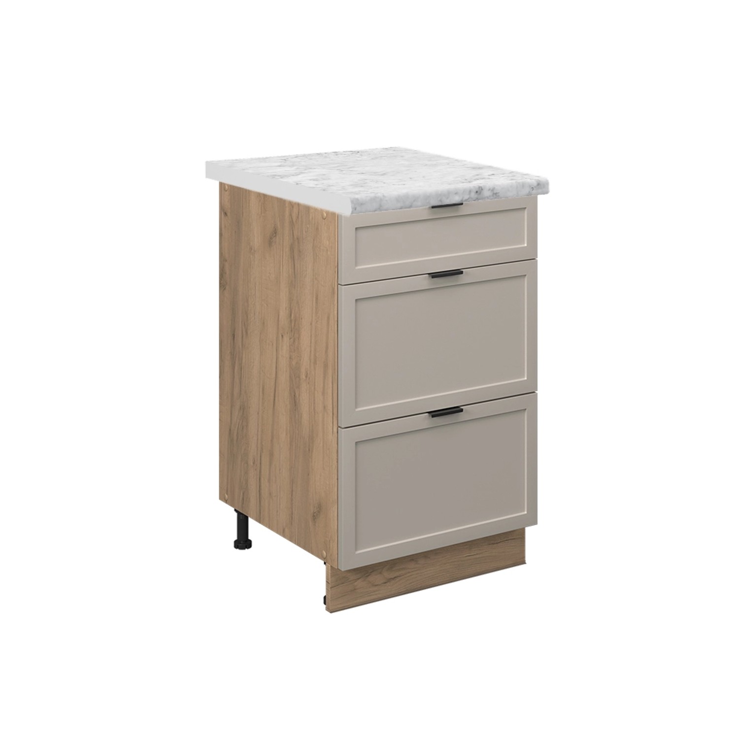 Vicco Küchenunterschrank Fame-Line Schubladenschrank für die Küche GrauBeige 50 cm AP Marmor