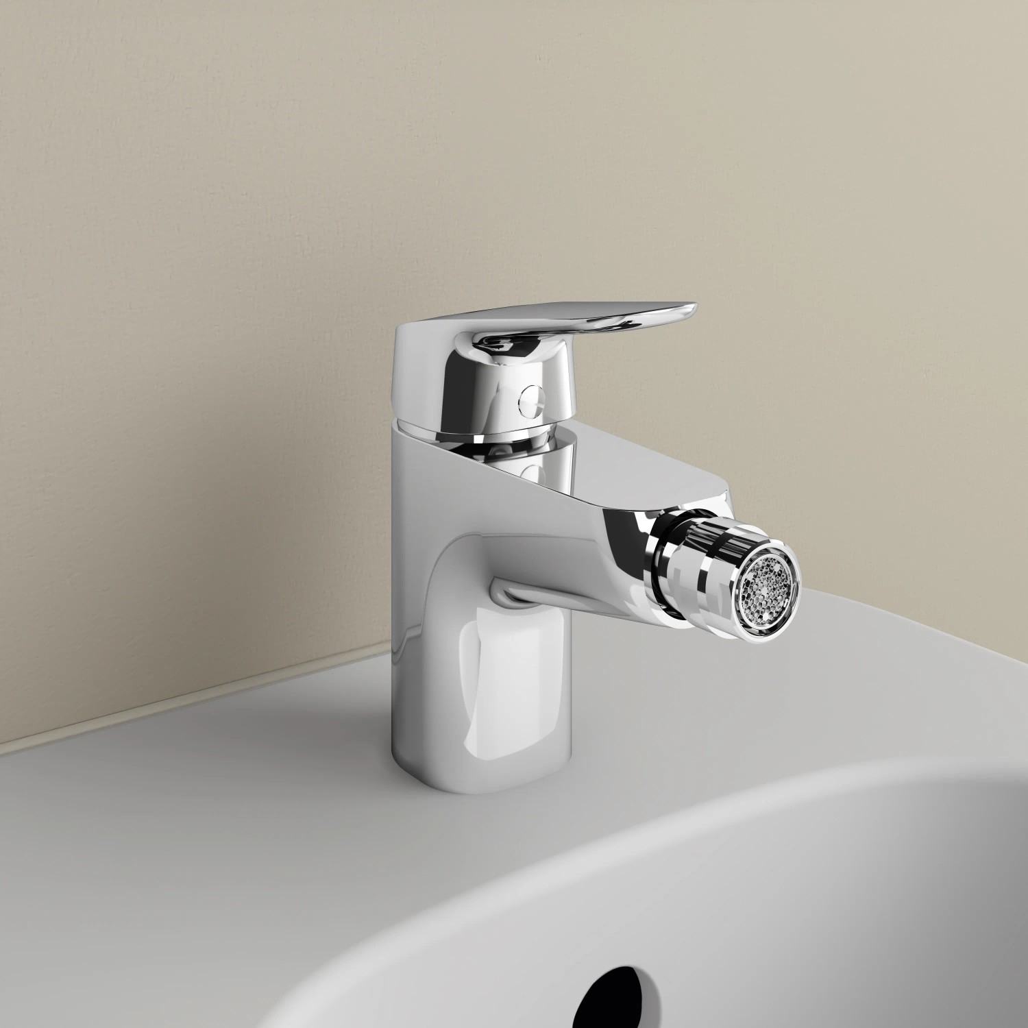 Ideal Standard Ceraflex Bidetarmatur in Chrom, modernes Design für das Badezimmer.