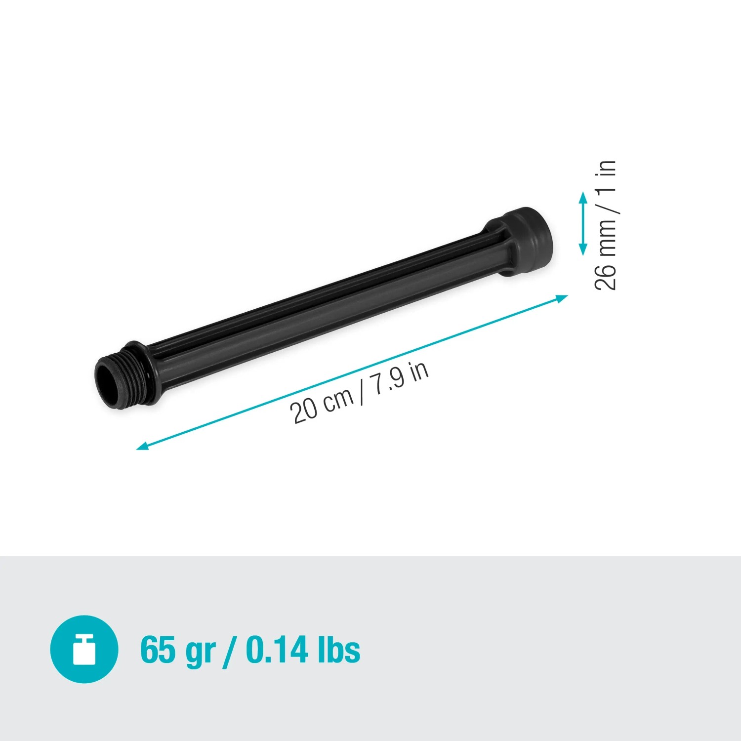 Gardena Verlängerungsrohr (20 cm) für Viereckregner OS 90, Micro-Drip-System.