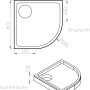 Technische Zeichnung Ottofond Wannenträger Kraton 90 cm für Duschwanne mit Maßangaben.