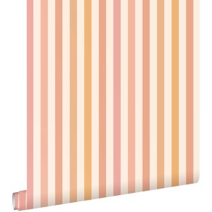ESTAhome Tapete Streifen Orange Und Rosa 50 X 900 Cm 131604