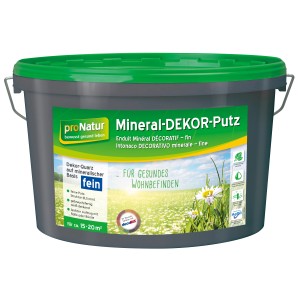 Eimer proNatur Mineral Dekorputz fein, geeignet für Putz, Beton und Mauerwerk.