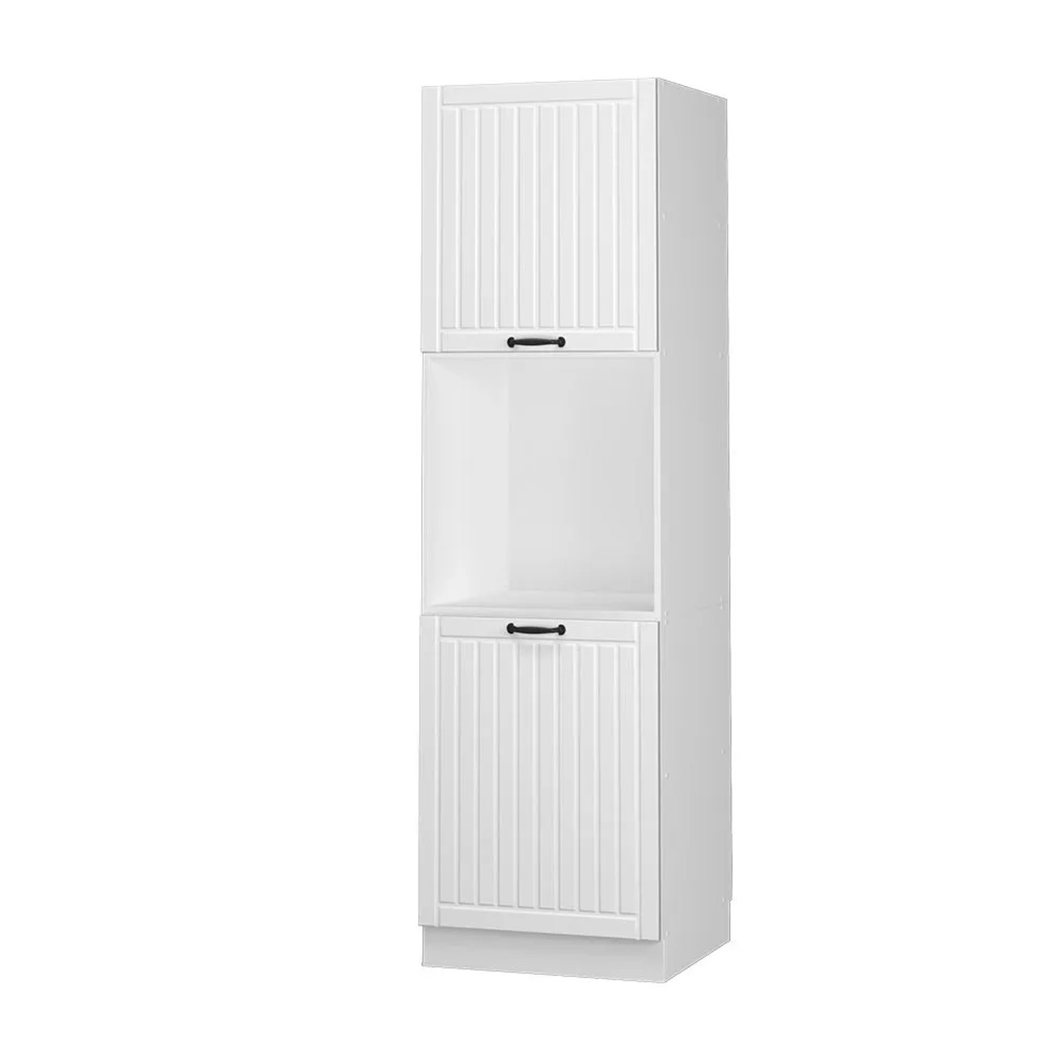Vicco Herdumbauschrank Fame-Line Herdschrank Weiß Landhaus Weiß 60 cm Offen