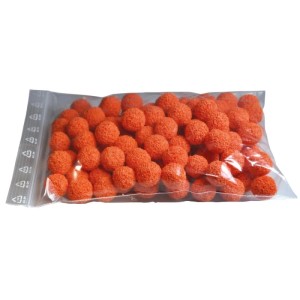 Ich-Zapfe Reinigungsschwämmchen, 100 orangefarbene Schwammgummikugeln (9,5 mm) im Beutel für 7 mm Leitungen.