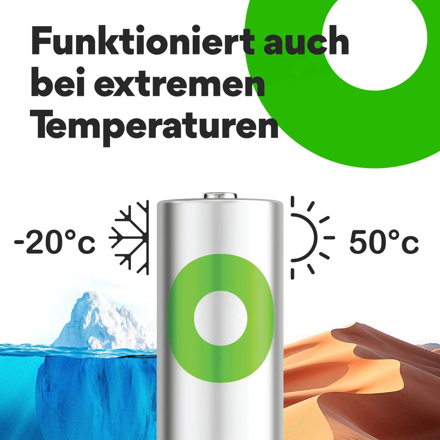 GP Recyko C Akku, 3000 mAh, 2er-Pack: Wiederaufladbare Batterie für extreme Temperaturen.