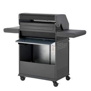 Juskys BBQ Gasgrill Savannah mit 4 Brennern und Seitenbrenner, Grillwagen aus Stahl in Anthrazit.