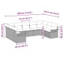 vidaXL Garten-Sofa-Set 9-tlg beige Poly Rattan, Maße: 289x187,5x85cm, Detailansicht