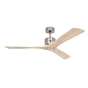 CASAFAN Deckenventilator Macau, Chrom/Holz Natur, 132cm. Ventilator mit Fernbedienung.