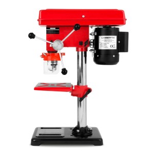 EBERTH Tischbohrmaschine, 550W, rot/schwarz, mit Bohrfutter, 9 Geschwindigkeiten.
