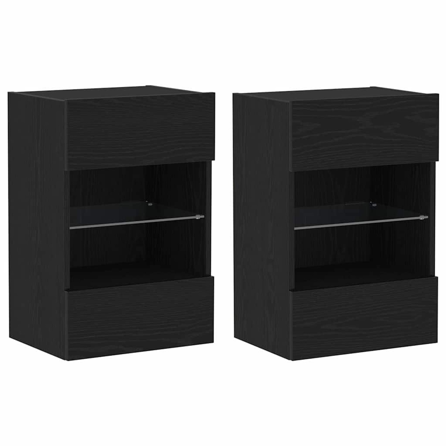 vidaXL TV-Schrank 2 Stk Schwarz 40 x 30 x 60,5 cm Holzwerkstoff 863097 günstig online kaufen
