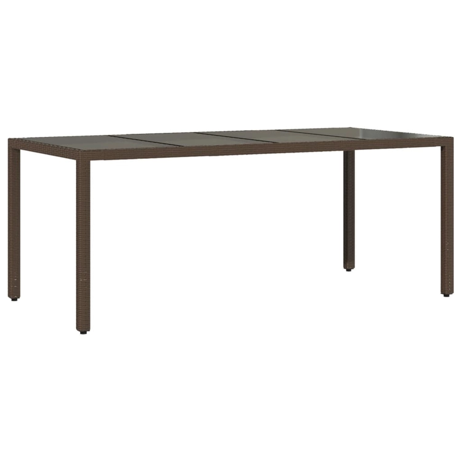 vidaXL Gartentisch mit Glasplatte Braun 190x90x75 cm Poly Rattan 365540 günstig online kaufen