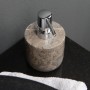 Seifenspender Lasa Grau aus Marmor mit Chrom-Pumpe für Bad & Küche.