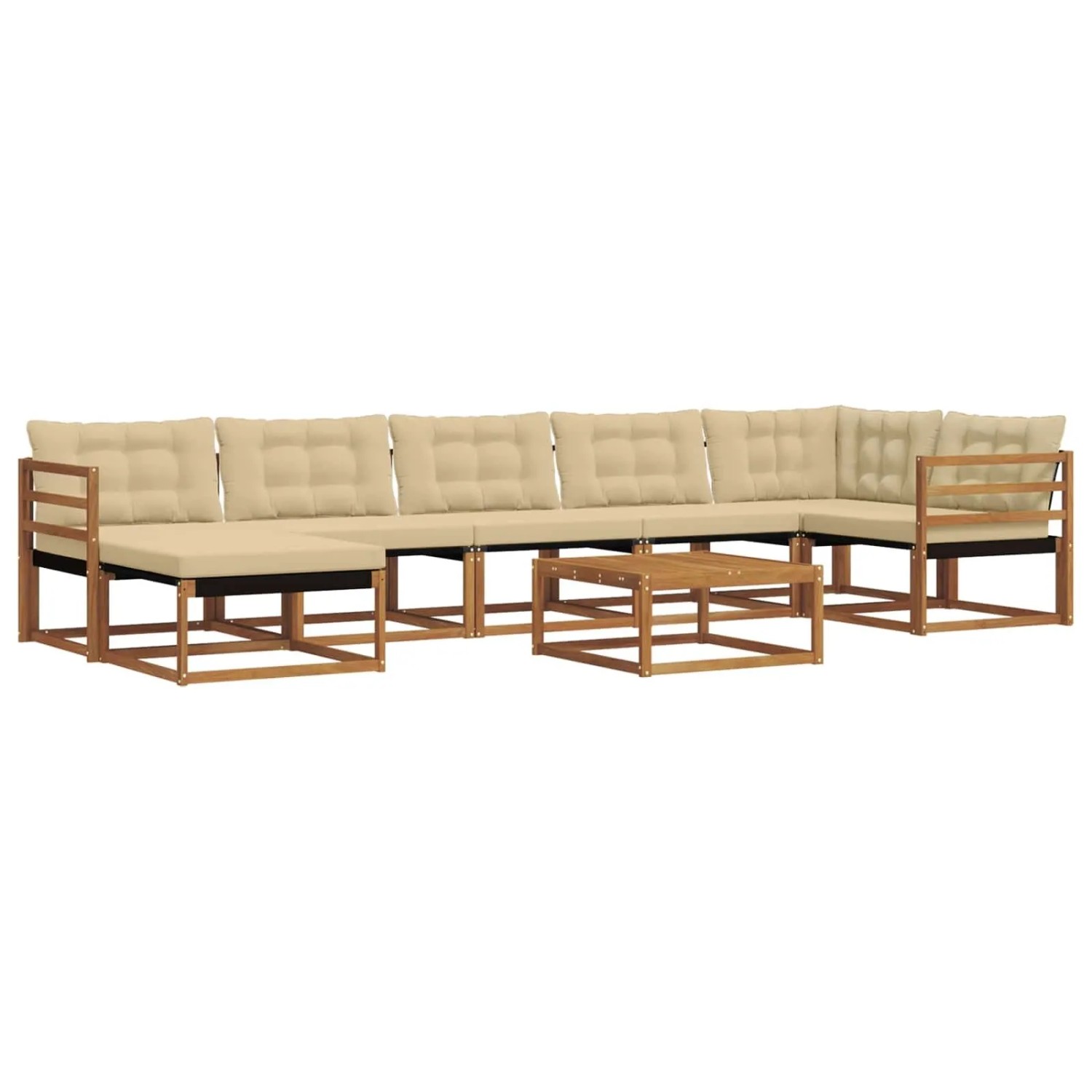 vidaXL Outdoor-Sofagarnitur 22-Tlg Natur und Beige Massivholz Akazie 3369688