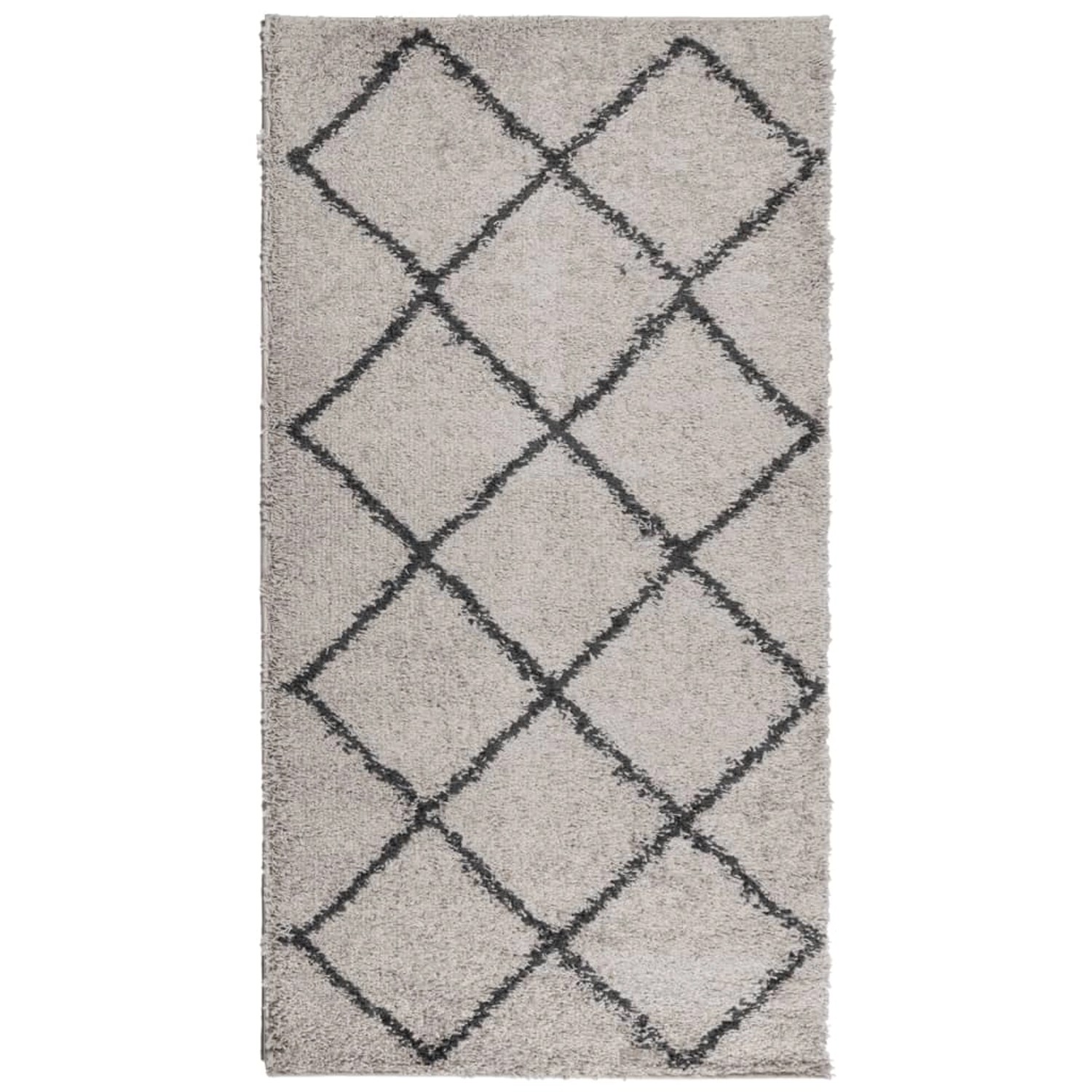 vidaXL Teppich Shaggy Hochflor Modern Beige Und Anthrazit 80x150 Cm 1955374 günstig online kaufen