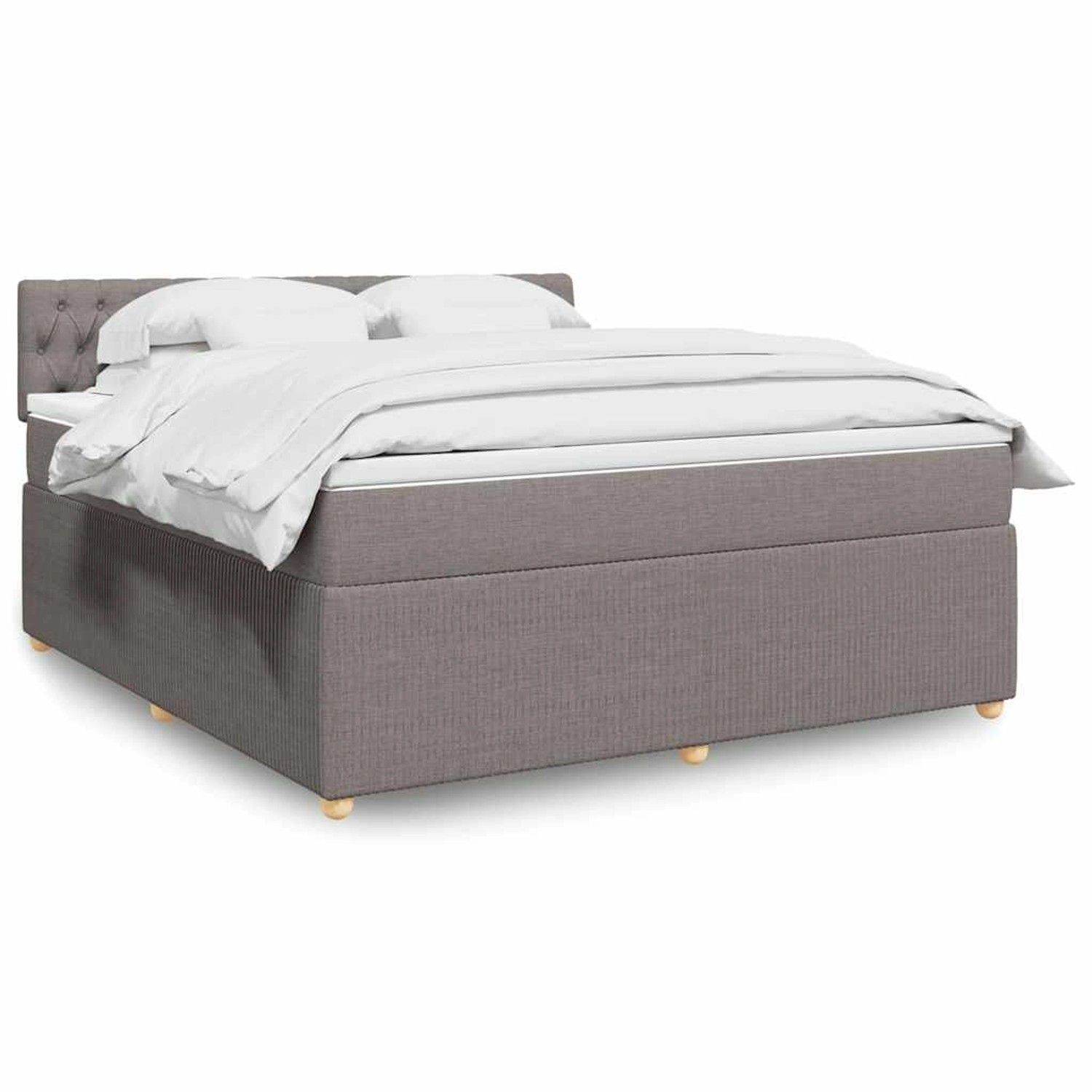 vidaXL Boxspringbett mit Matratze Taupe 180x200 cm Stoff 3289846 günstig online kaufen