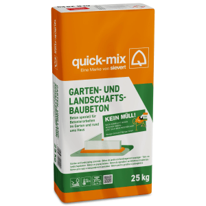 Quick-Mix Garten- und Landschaftsbaubeton, 25 kg Sack, ideal für Betonarbeiten im Garten.