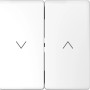Merten Jalousie Wippe System Design in Lotosweiß mit Pfeilen für Rollladensteuerung.