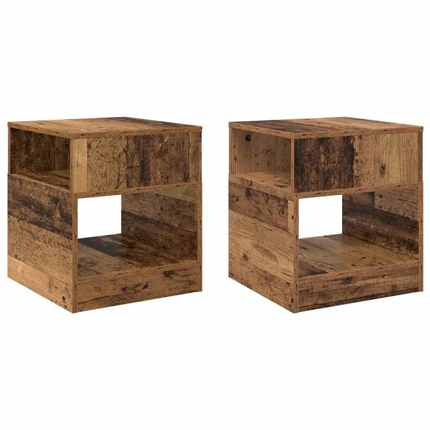 vidaXL Beistelltisch 2 Stk Altholz 40,5 x 40 x 45 cm Holzwerkstoff 890925