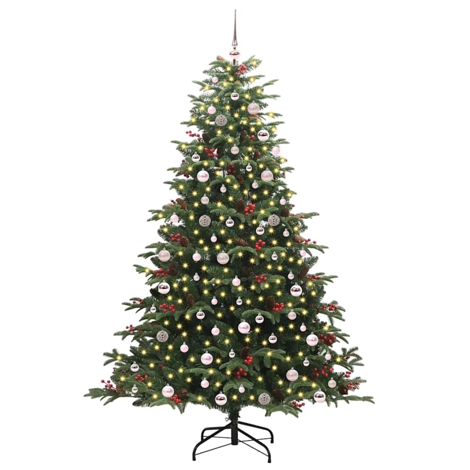 vidaXL Künstlicher Weihnachtsbaum mit 300 LEDs mit Ständer Grün 240 cm 3395570