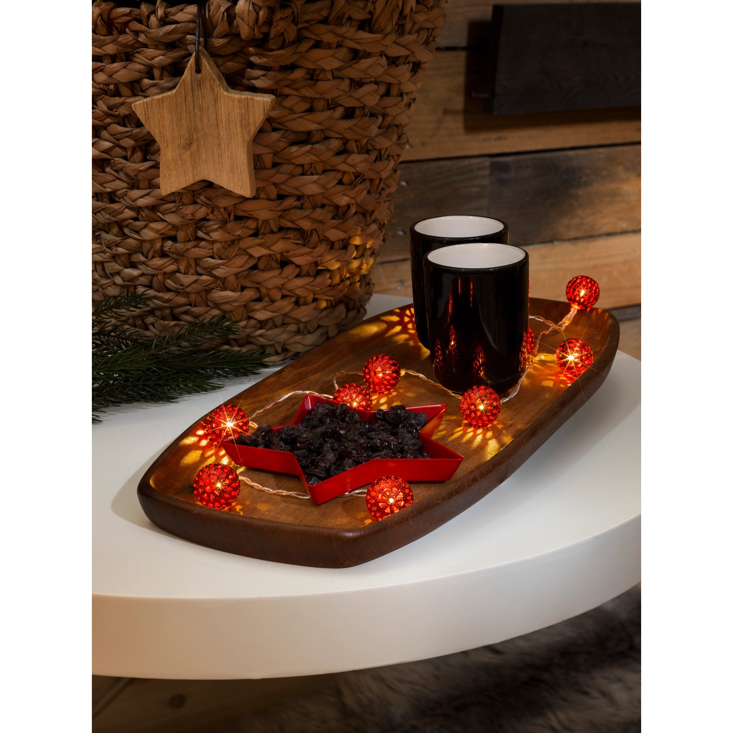 Thumbnail - Konstsmide LED-Batterie-Lichterkette Rote Metallbälle 10 Dioden