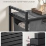 Vasagle Wäschesammler mit Ablage, schwarz-grau, mit Lamellen-Design für Luftzirkulation und robustem Stahlrohrrahmen.
