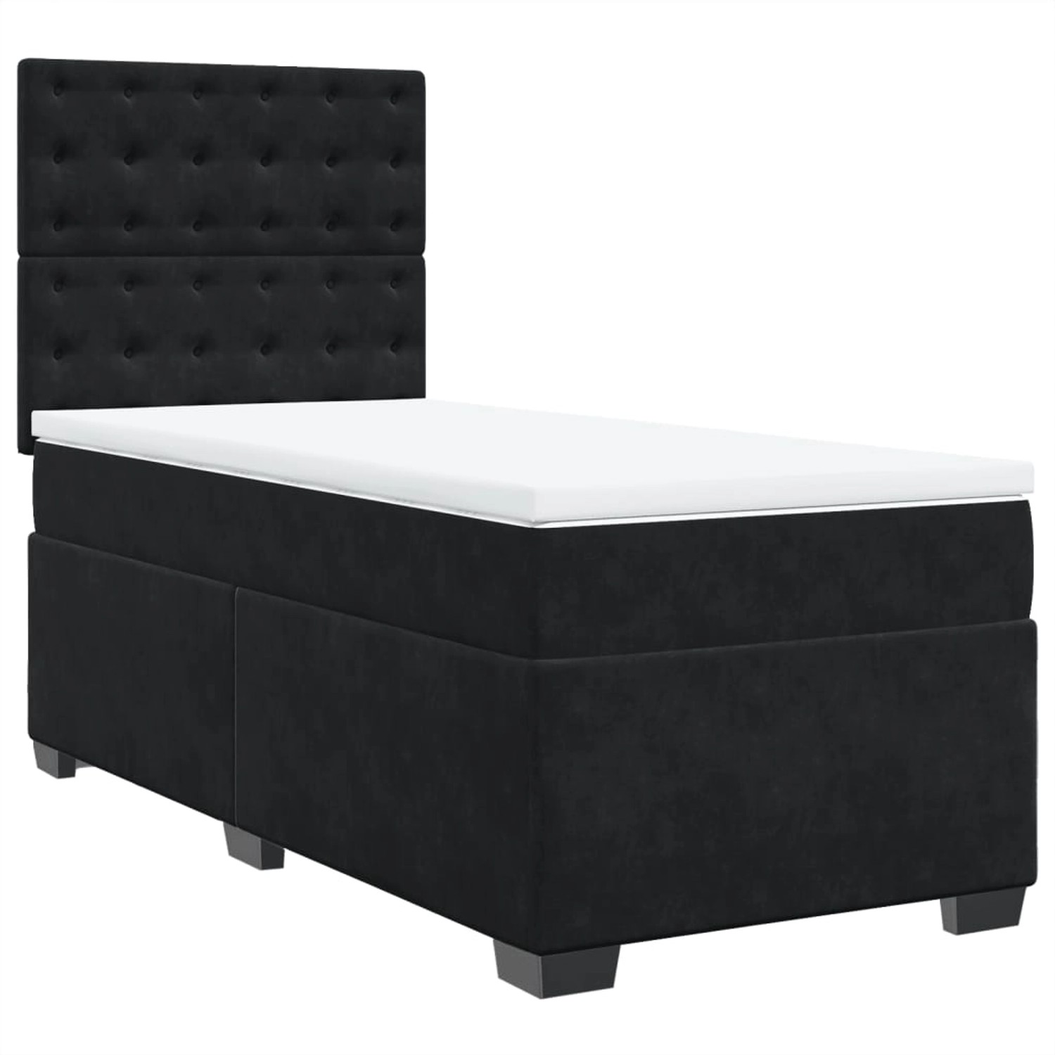 vidaXL Boxspringbett mit Matratze Schwarz 100x200 cm Samt2099320 günstig online kaufen