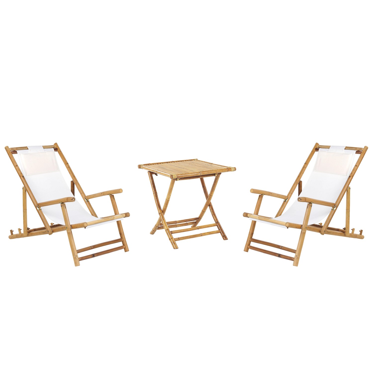 Beliani Bistro Set ATRANI/MOLISE Cremeweiß 70x70x73