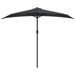 vidaXL Balkon-Sonnenschirm mit Alu-Mast Anthrazit 270x144 cm Halbrund 44589