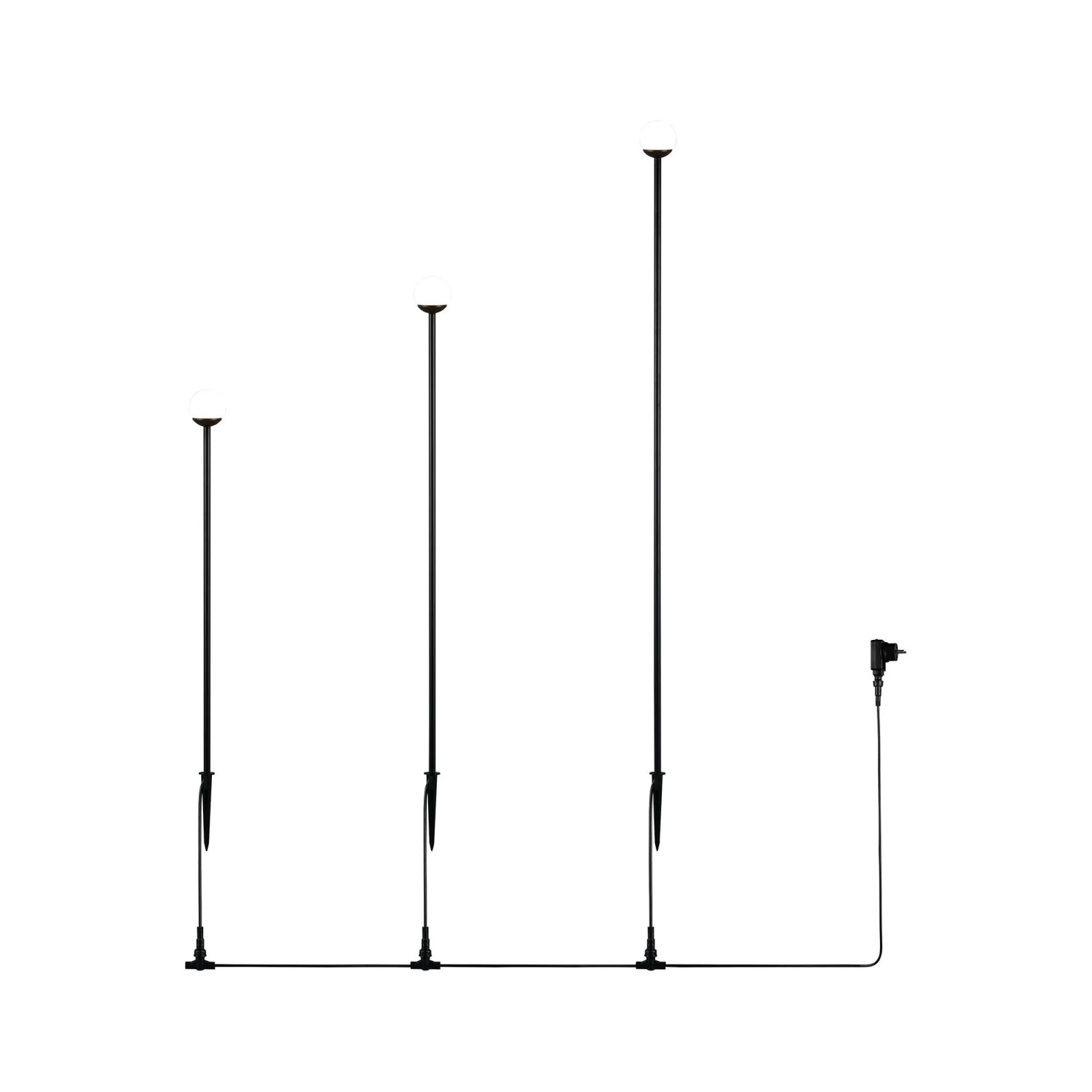 Reality LED-Stehleuchte-Set Scoop Schwarz Matt 5 cm x 95 cm x 5 cm 3 Stück