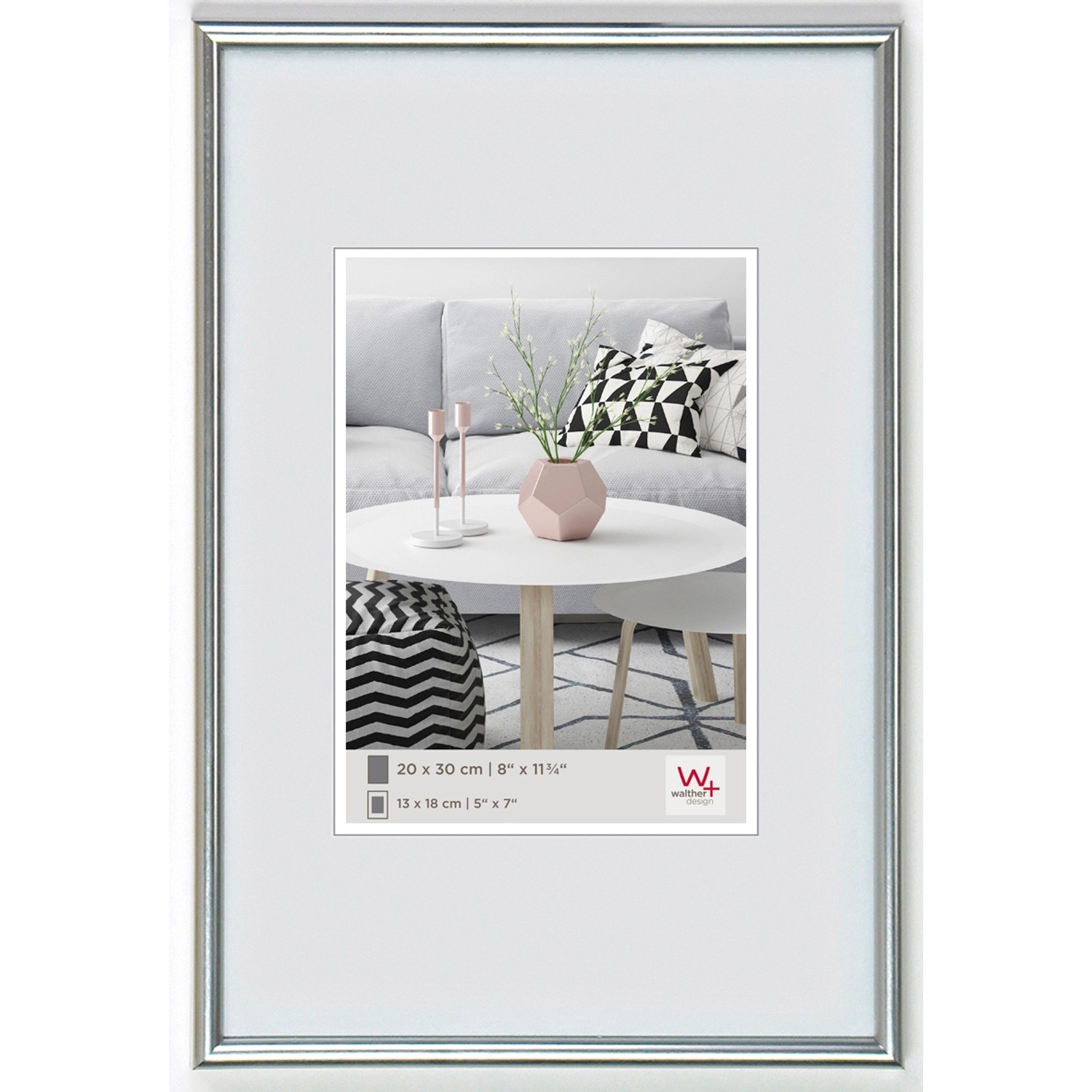 walther design Galeria Kunststoff Bilderrahmen  30x40 cm Silber günstig online kaufen