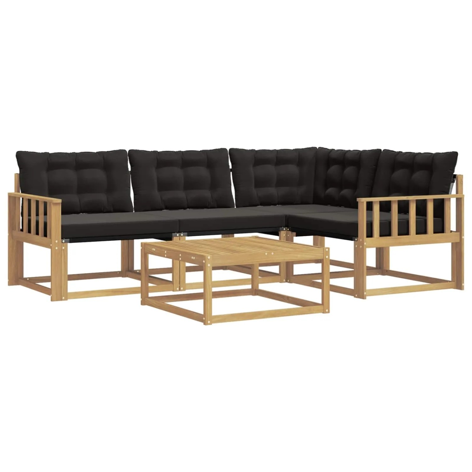 vidaXL Outdoor-Sofagarnitur 5 Stk Weiß und Schwarz 79 x 79 x 37 cm 3388658
