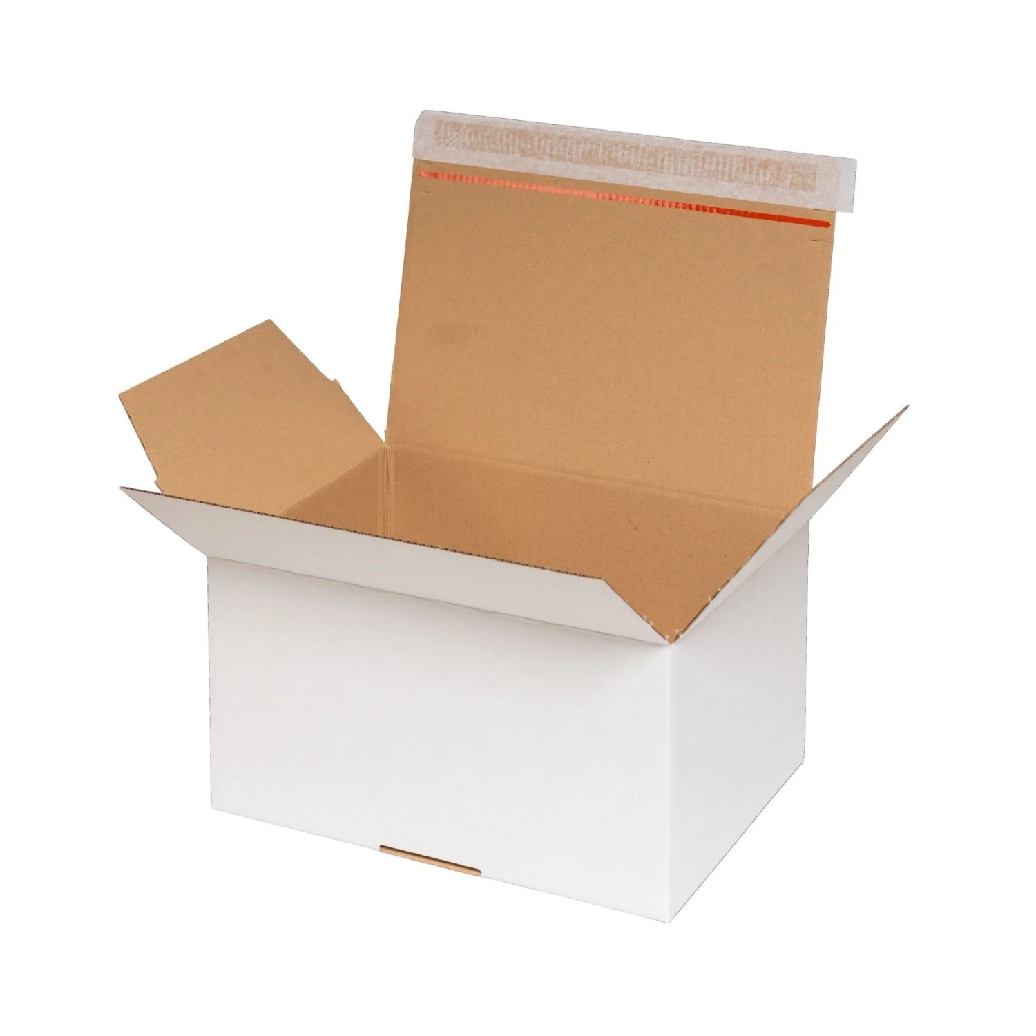 PROREGAL Mega Deal 10x Automatikbodenkarton LxBxH 310x230x160mm mit Selbstklebeverschluss & Aufreißfaden Weiß Automatikkarton Versandkarton