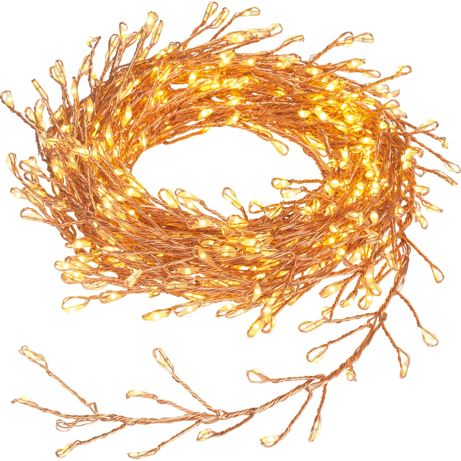 LED-Drahtlichterkette 480 LEDs Warmweiß Kupferfarbenes Kabel 9,8 m