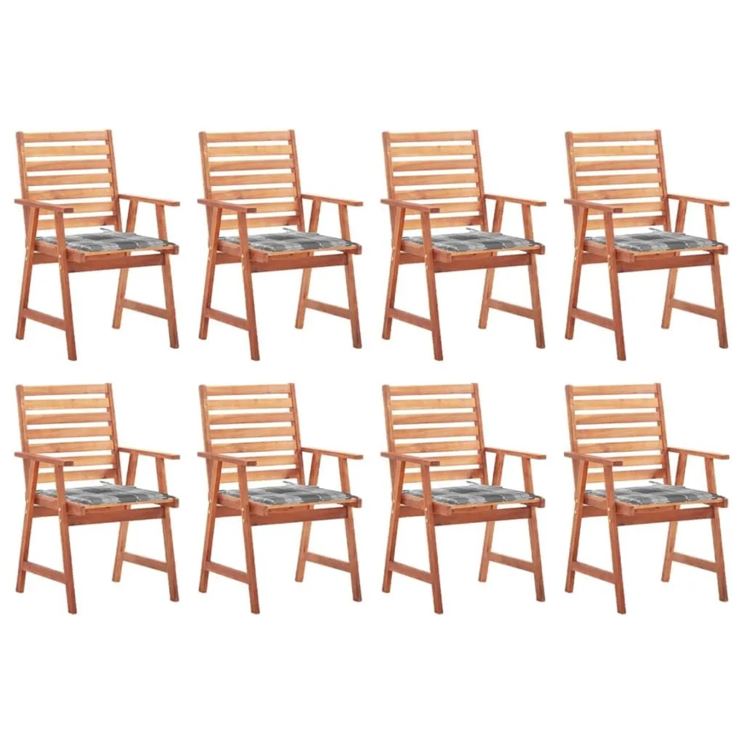vidaXL Garten-Essstühle 8 Stk mit Kissen Massivholz Akazie 3078388