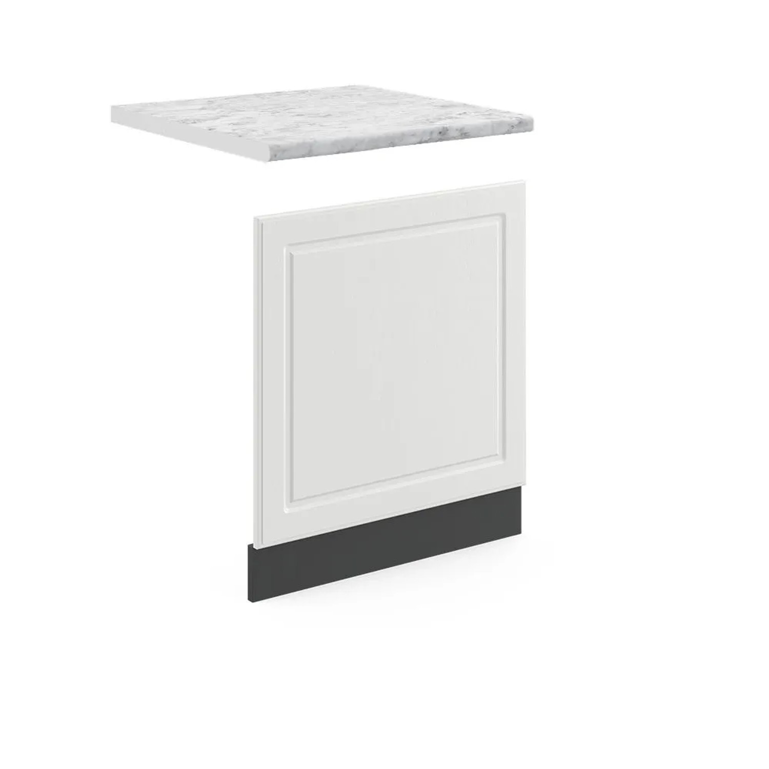 Vicco Frontblende R-Line Geschirrspüler Fronttür Weiß Landhaus Anthrazit 60 cm AP Marmor