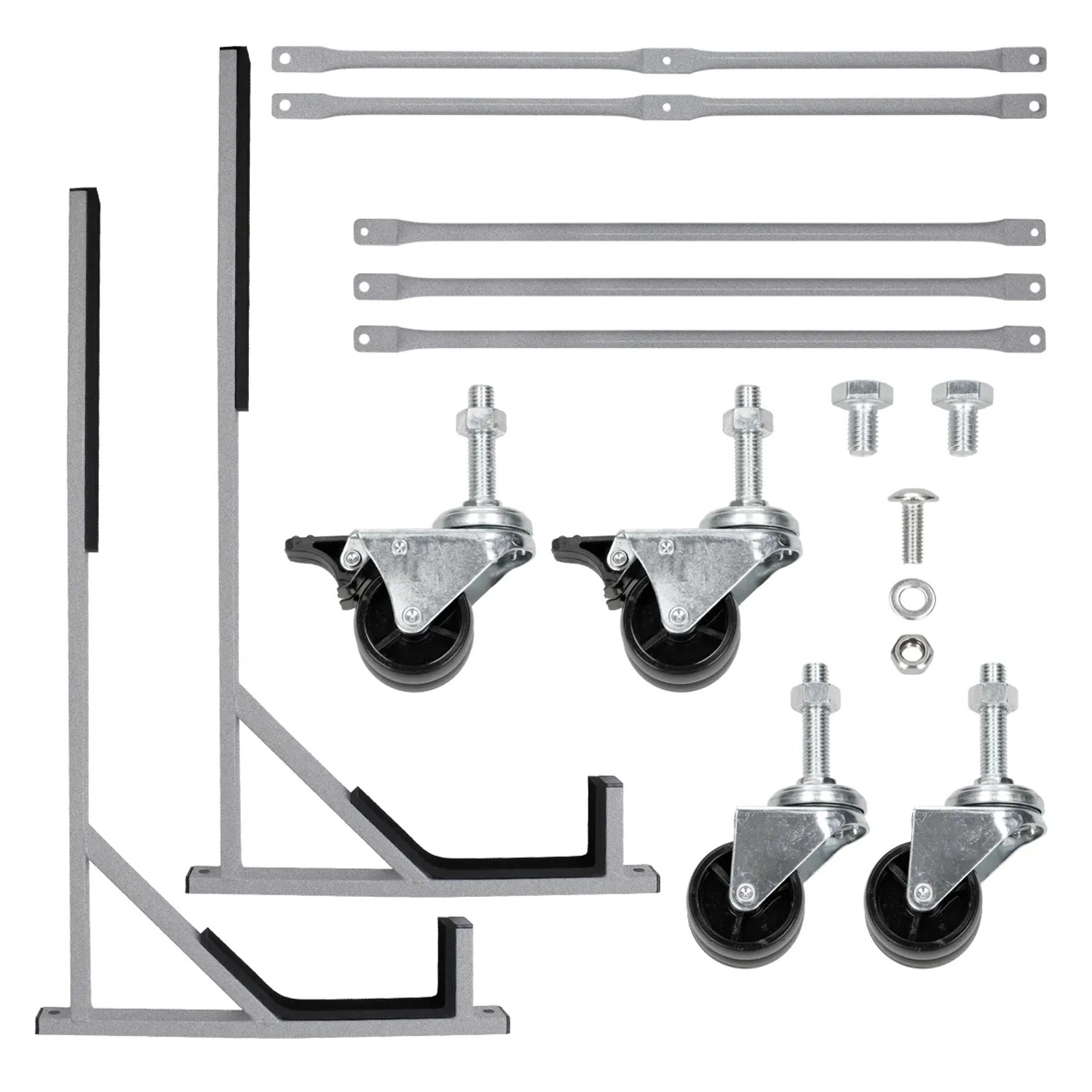 ECD Germany Hardtopständer mit Rädern, Stahl, silber. Carport Zubehör.