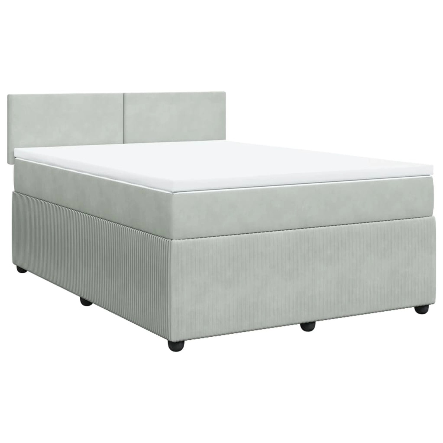 vidaXL Boxspringbett mit Matratze Hellgrau 160x200 cm Samt2100329 günstig online kaufen