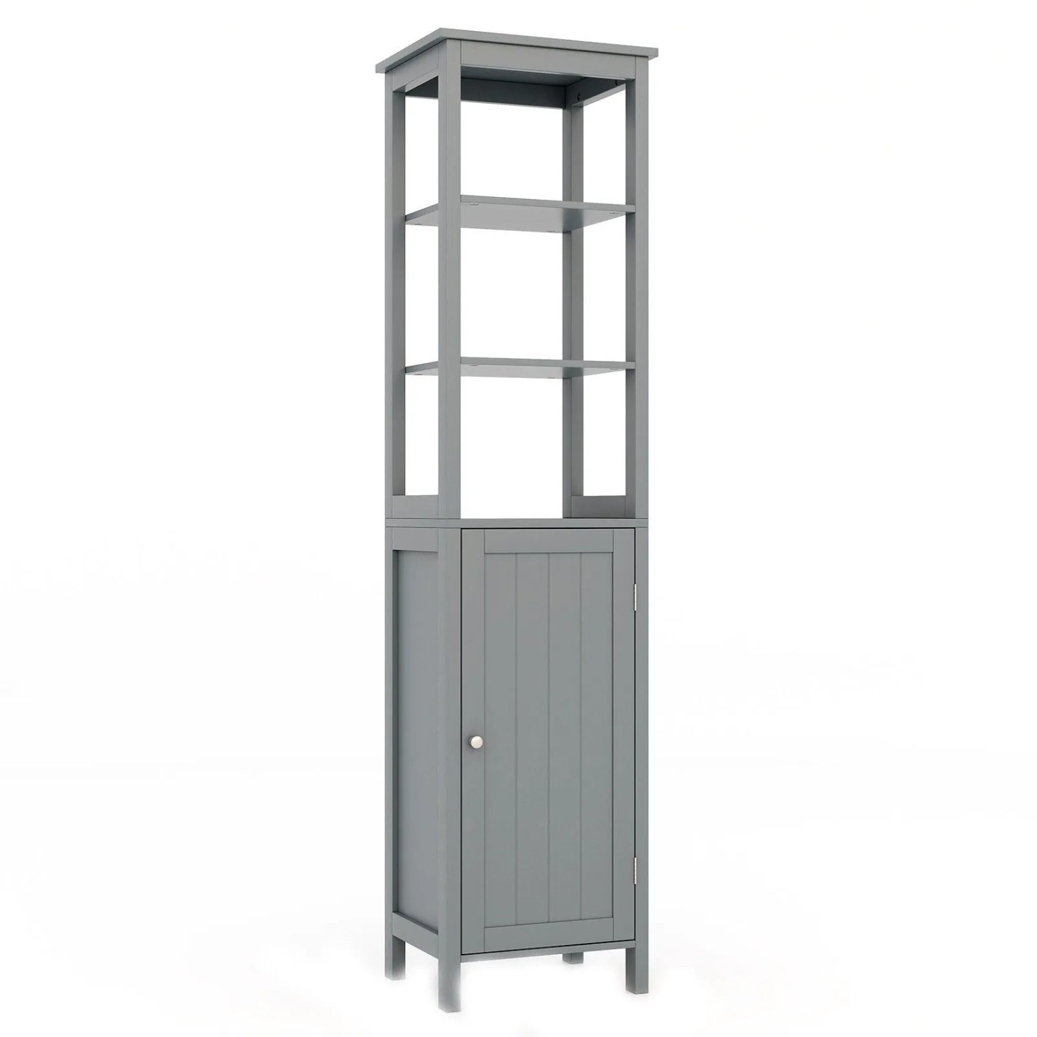 Costway Badezimmerschrank Grau 40 x 32 x 160 cm günstig online kaufen