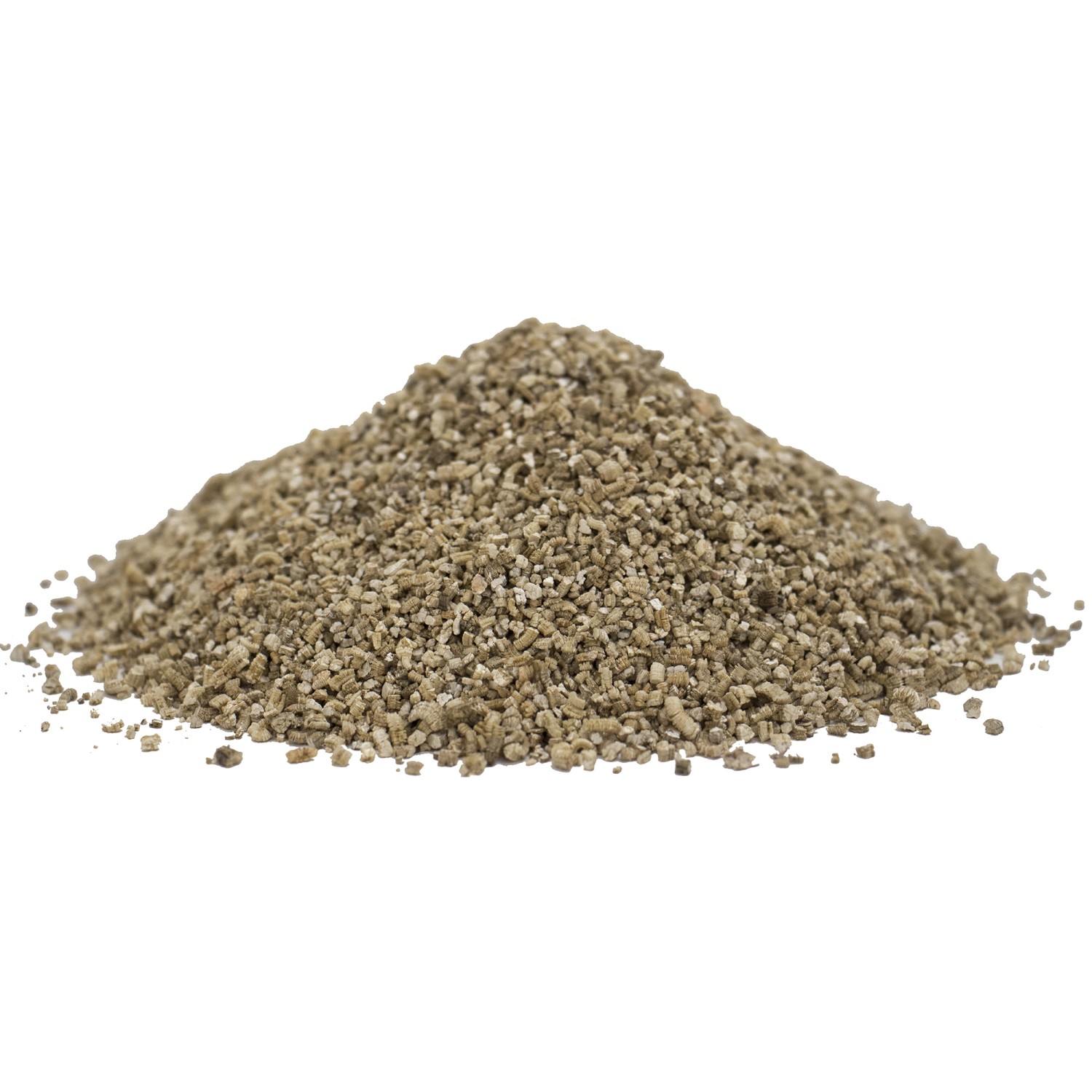 Haufen Floragard Vermiculite, ein Zuschlagstoff zur Verbesserung der Bodenqualität.