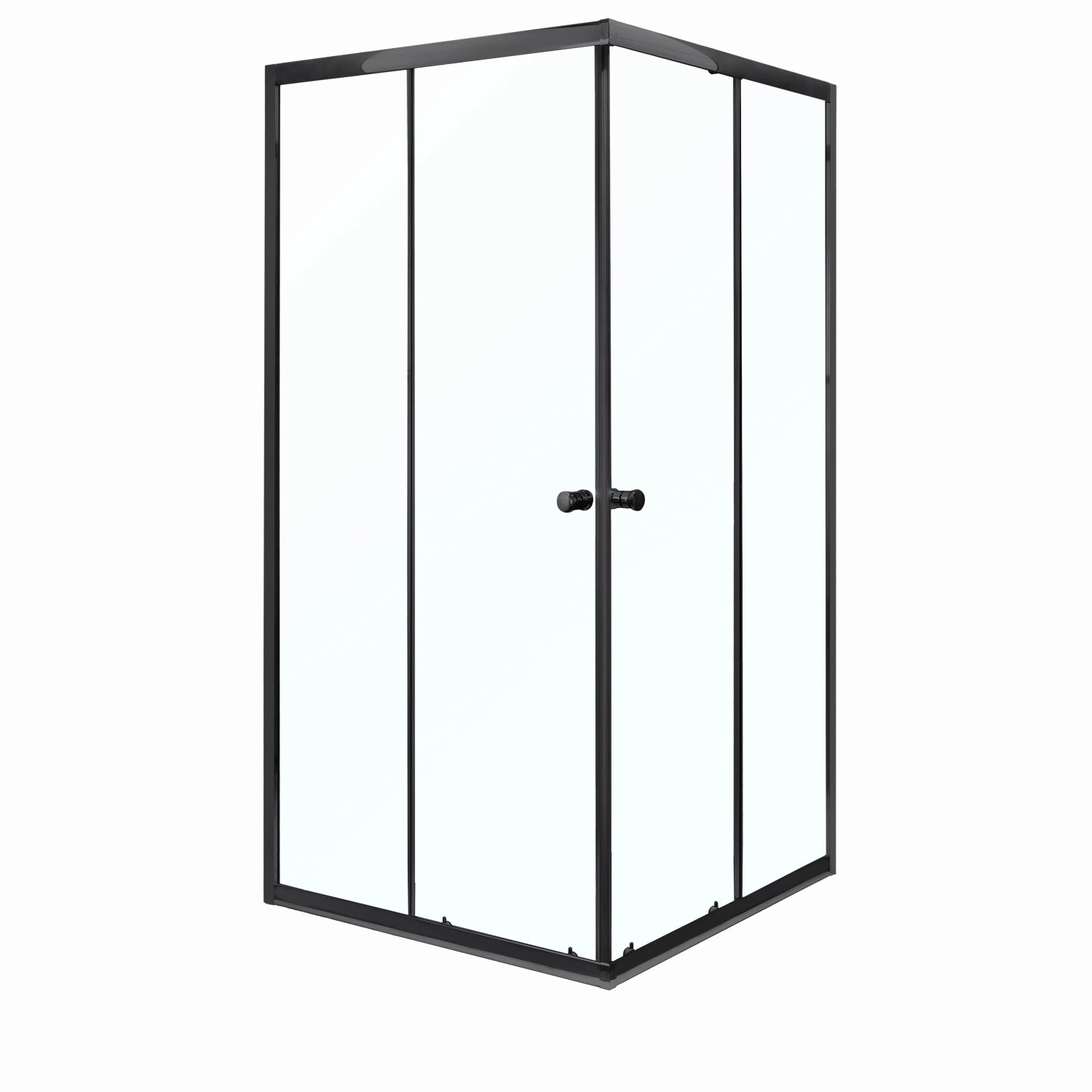 Kerra Duschkabine Olga SQ 80x70cm 4mm ESG Glas Schwarz ohne Duschwanne