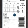 Bosch Metallbohrer-Set Pro Robust Line HSS-Co, 6-teilig. Verpackungsrückseite mit Größenübersicht und Barcode.