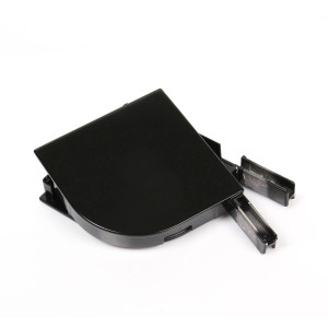 Schwarze Avosdim Alu Blendkappen, viertelrund, 150mm, für Rollladensteuerung.