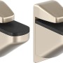Zwei Clip Regalbodenträger Maxi, Nickel gebürstet, für Regale mit 4-24 mm Stärke.