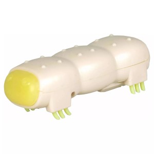 EBI Katzenspielzeug Buzzing Caterpillar, elektronische Raupe in Weiß-Grün für Katzen.