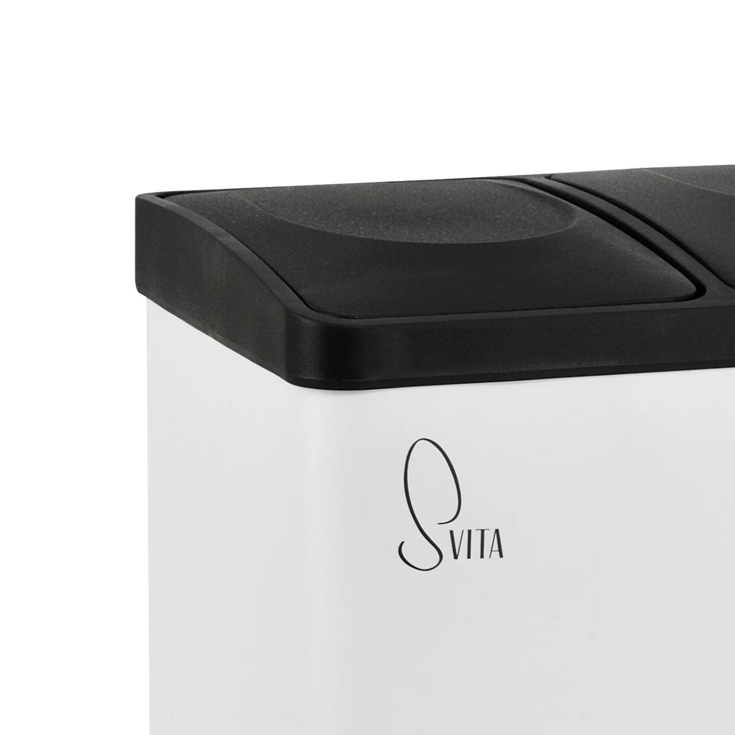 SVITA TC2Combo35 Vuilnisemmer, 35 liter gecombineerd, 12 l 23 l, dubbele afvalemmer, keukenemmer, 2-delige afvalscheiding, pedaalemmer, zwart