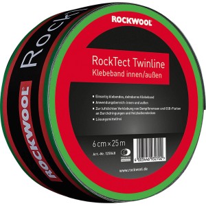 Rockwool RockTect Twinline Folienklebeband, 6cm x 25m, für Dämmstoffzubehör.